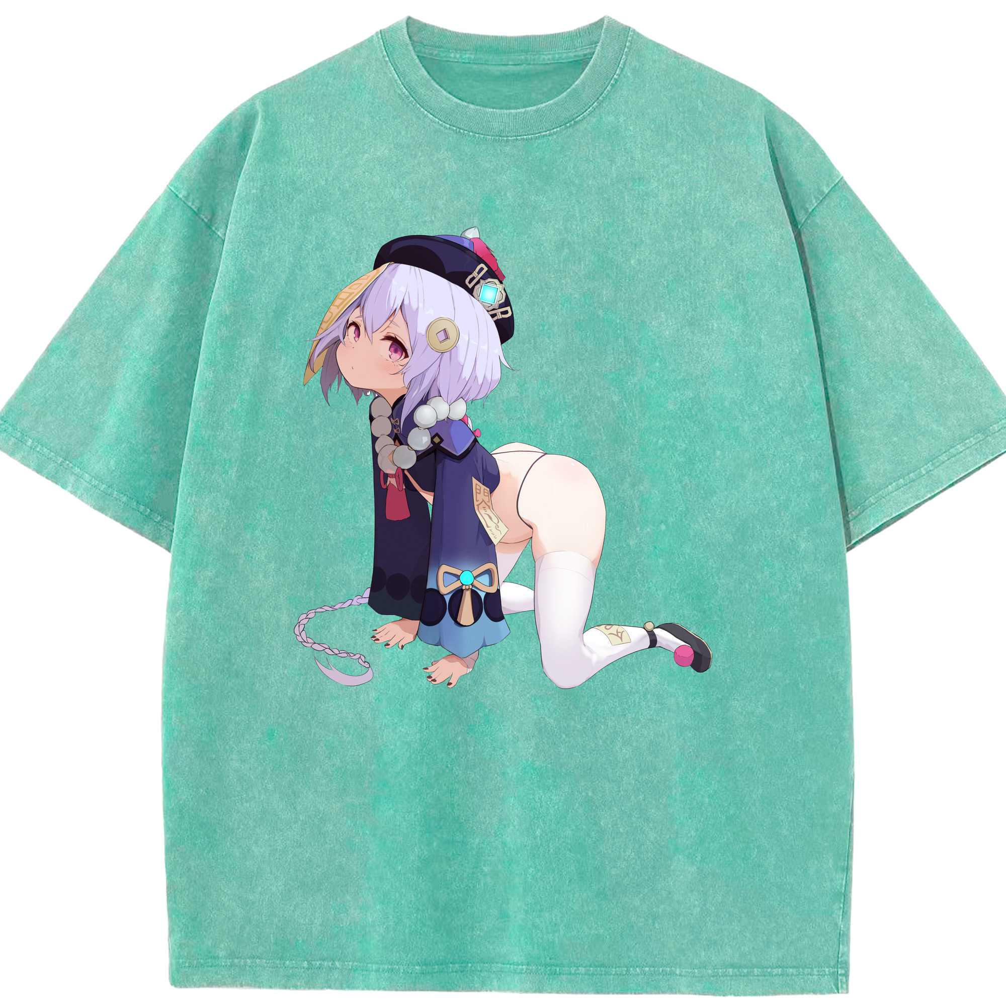げんし神 七七 なな  genshin Nana 綿100% ヴィンテージ風 半袖Tシャツ（フロントプリント）